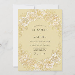Buttercream Rose Wedding Invitation