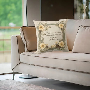 Buttercream Sage Mocha Floral Customisable Cushion