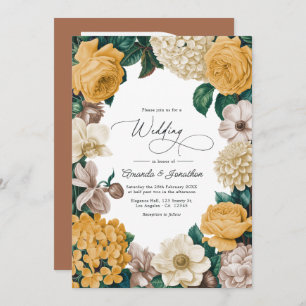 Buttercream, Soft Marigold & Blush Taupe Wedding Invitation