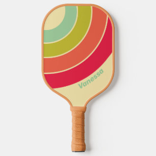 Buttercream Whisper Circle Stripe with Name Pickleball Paddle