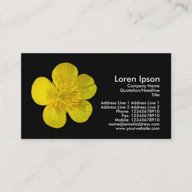 Buttercup - Black Business Card (Front)
