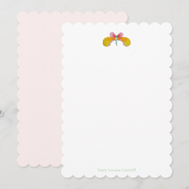 Buttercup Butterfly 2 Note Card (Front/Back)