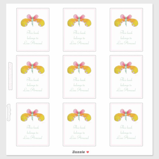 Buttercup Butterfly Bookplate (Sheet)
