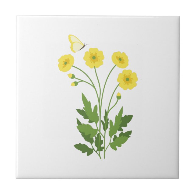 Buttercup Butterfly Tile (Front)