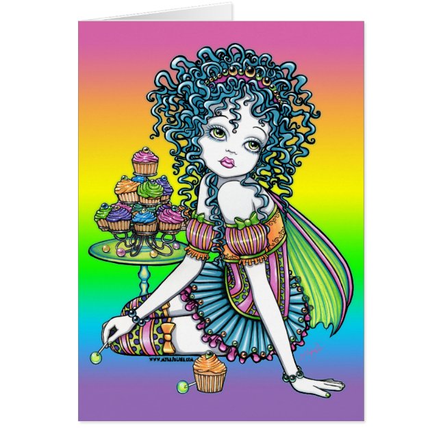 "Buttercup" Cup Cake Couture Rainbow Fairy Card (Front)