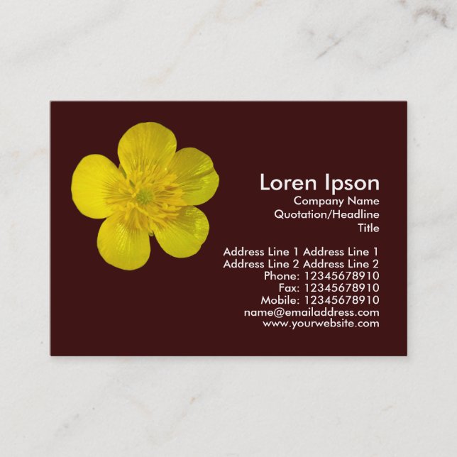 Buttercup - Dark Brown Business Card (Front)