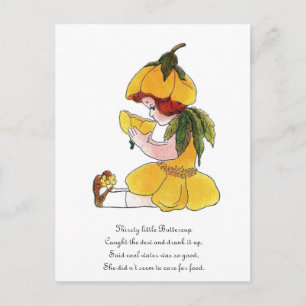 Buttercup Flower Child Funny Cute Little Girl Postcard