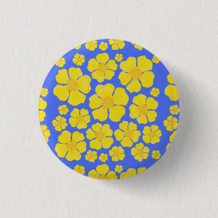 Buttercup Flowers Design on 3 Cm Round Badge