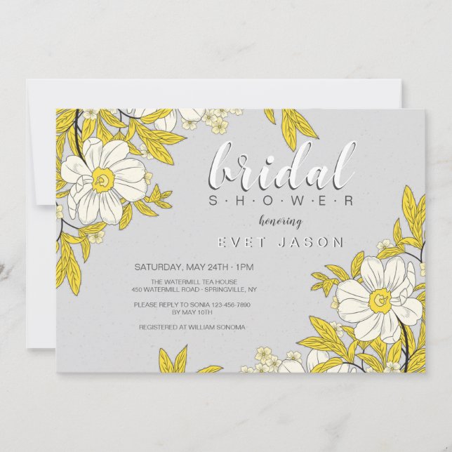 Buttercup Flowers Shower Invitation (Front)