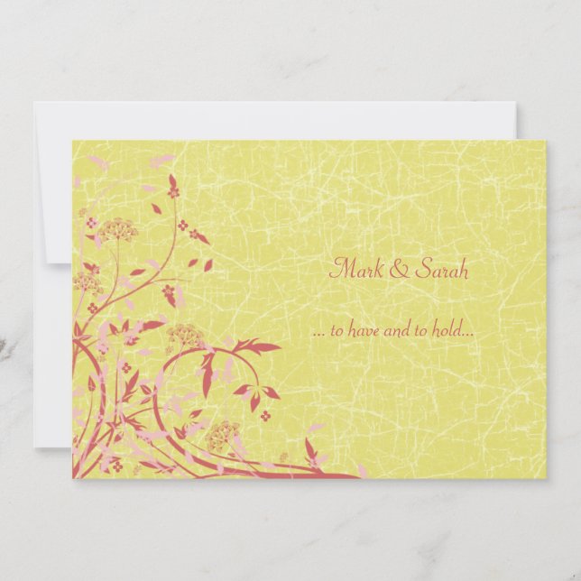 Buttercup Vines & Birds Wedding Invitation (Front)