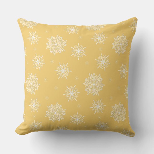 Buttercup Whimsical Celestial Floral 20"x20" Cushion (Front)
