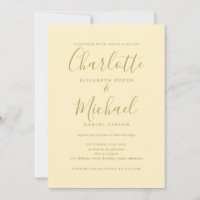 Buttercup Yellow and Gold QR Code Wedding