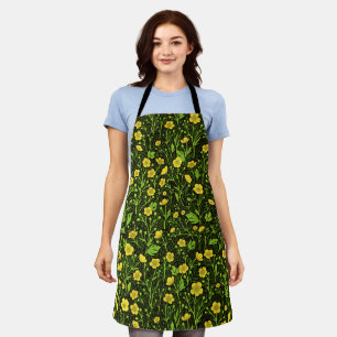 Buttercups on black apron