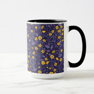 Buttercups on black mug