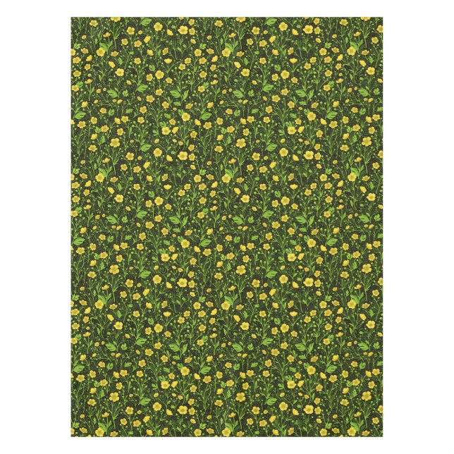Buttercups on black tablecloth (Front)