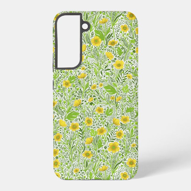 Buttercups on white samsung galaxy s22+ case (Back)
