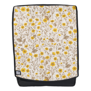 Buttercups, yellow and brown backpack