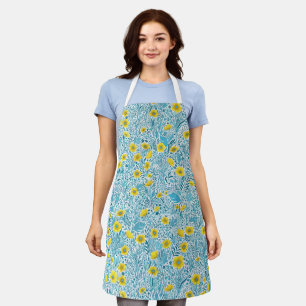 Buttercups, yellow, blue and white apron