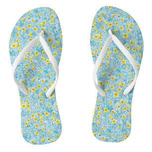 Buttercups, yellow, blue and white jandals