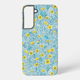 Buttercups, yellow, blue and white samsung galaxy case
