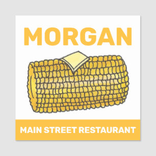 Buttered Corn on the Cob Picnic BBQ Restaurant Name Tag