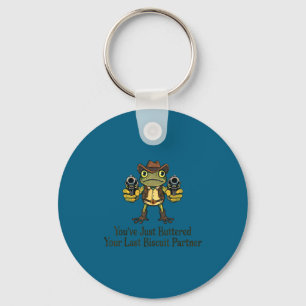 Buttered last biscuit partner frog cowboy key ring