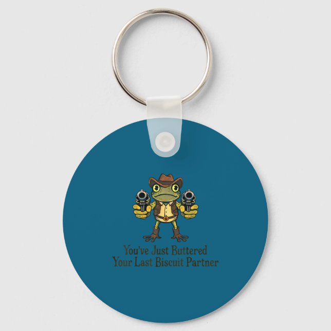 Buttered last biscuit partner frog cowboy key ring (Front)