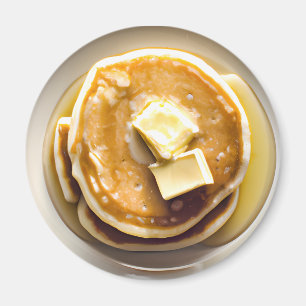 Buttered Pancakes with Syrup Food Magnet