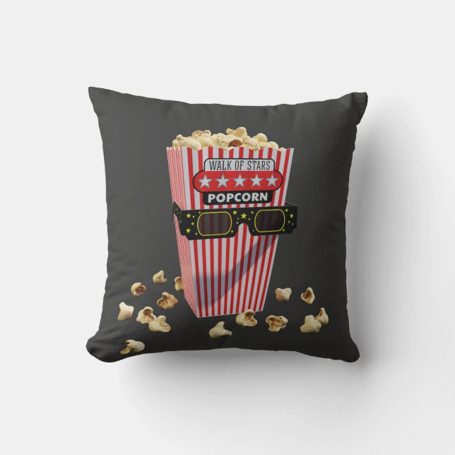 Buttered Popcorn and 3D Movie glasses Cushion (Front)