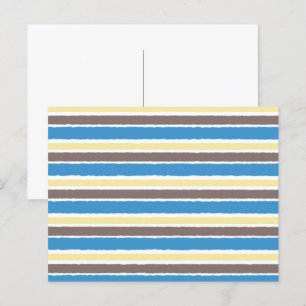 Buttered Popcorn Coffee Brown Sonic Blue Stripes Postcard
