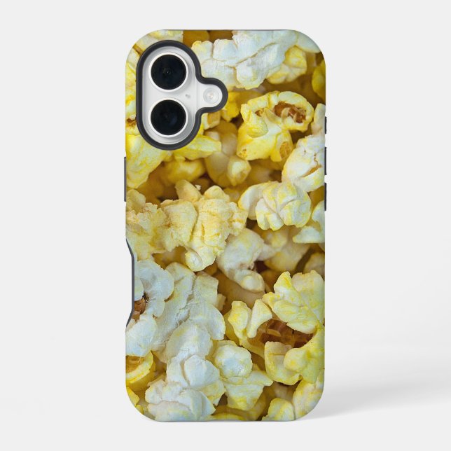 Buttered Popcorn Macro iPhone 16 Case (Back)