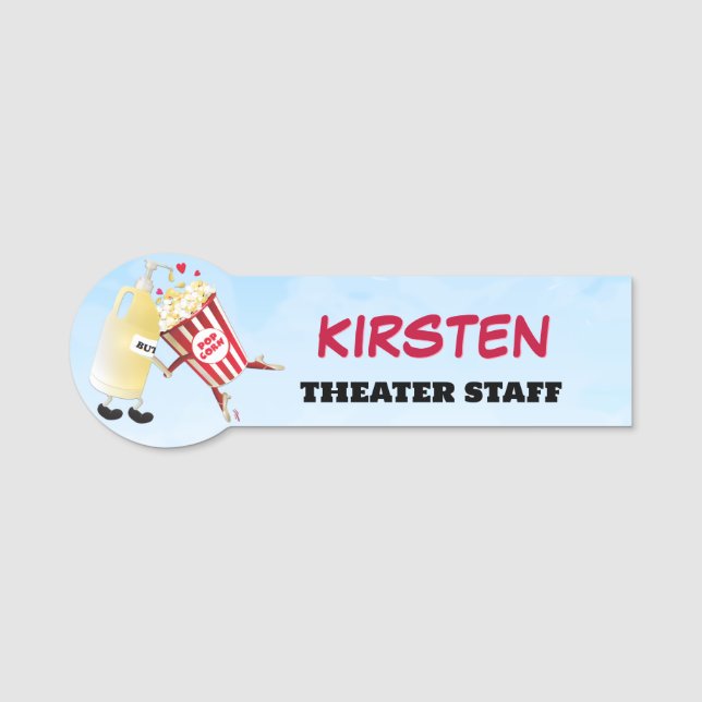 Buttered Popcorn Name Tag (Front)