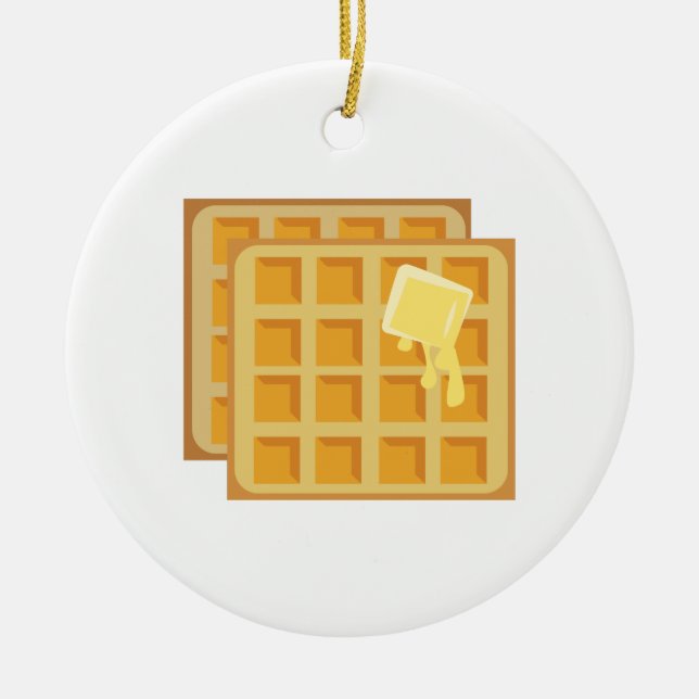 Buttered Waffles Ceramic Tree Decoration (Front)