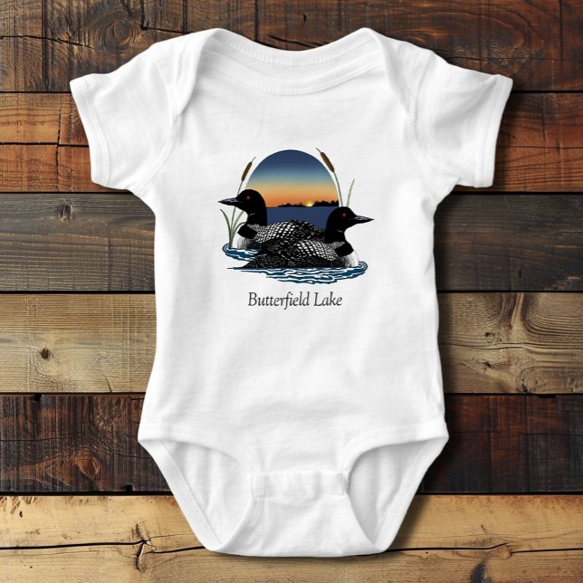 Butterfield Lake Loon Pair Baby Bodysuit (Creator Uploaded)