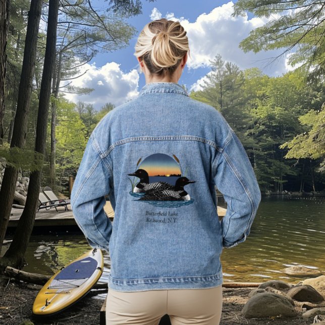 Butterfield Lake Loon Pair Denim Jacket (Creator Uploaded)