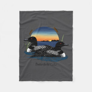 Butterfield Lake Loon Pair Fleece Blanket