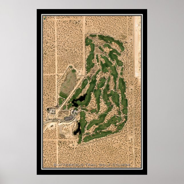Butterfield Trail Golf Course Texas Satellite Map Poster (Front)