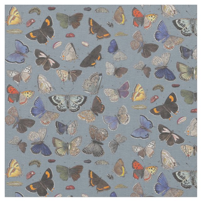 Butterflies, 1842 fabric (Close Up)