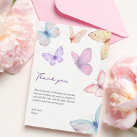 Butterflies 1st birthday Cute Hand-written