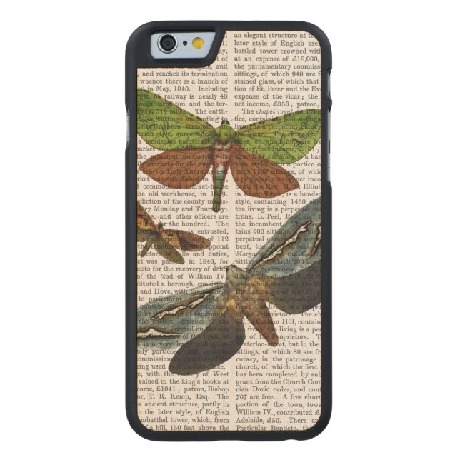 Butterflies 4 carved wood iPhone case (Back)