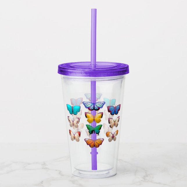 Butterflies Acrylic Tumbler (Front)