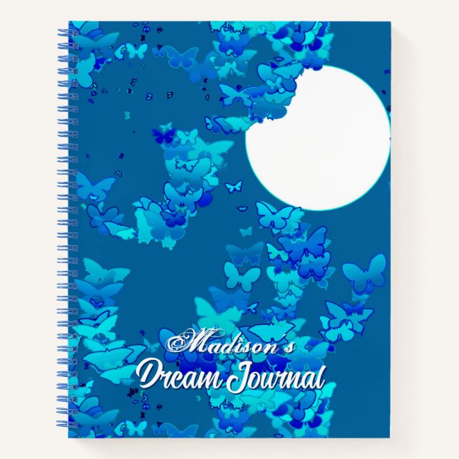 Butterflies Against a Blue Night Sky Dream Journal (Front)