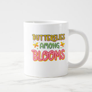 Butterflies Among Blooms Large Coffee Mug