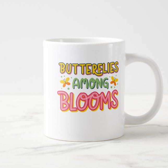 Butterflies Among Blooms Large Coffee Mug (Right)
