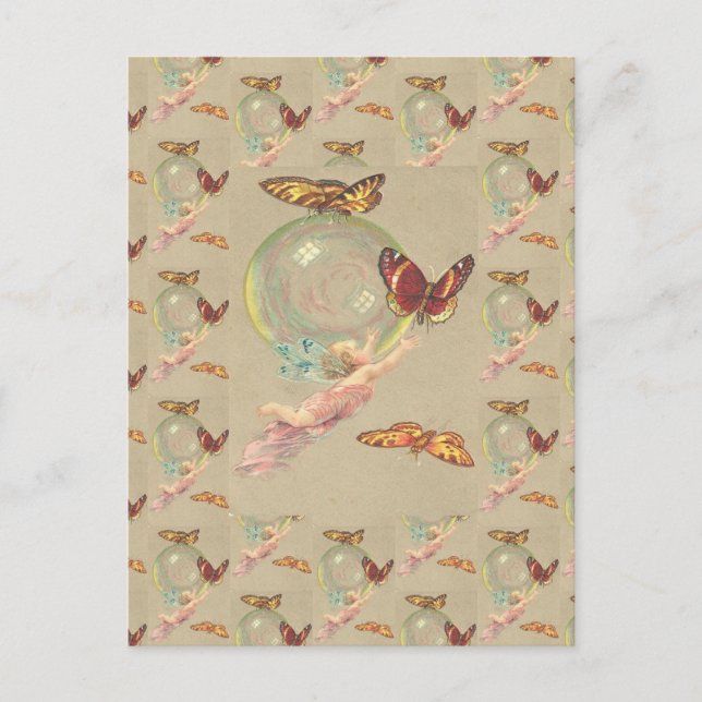 Butterflies and a Angel Postcard (Front)