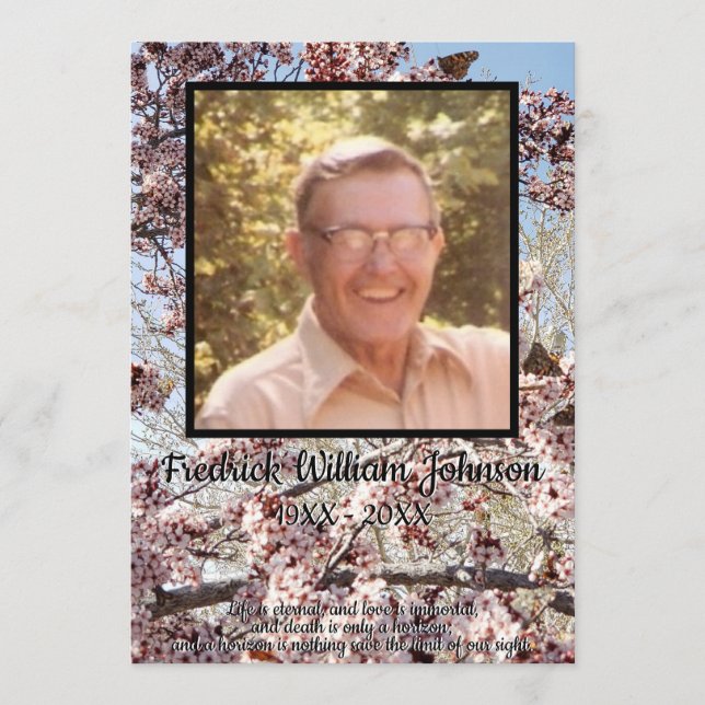 Butterflies and Blossoming Tree with Photos Quote Programme (Front)