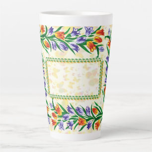 butterflies and blossoms latte mug