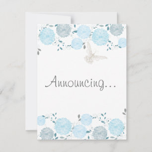 Butterflies and Blue Chrysanthemums Engagement Announcement