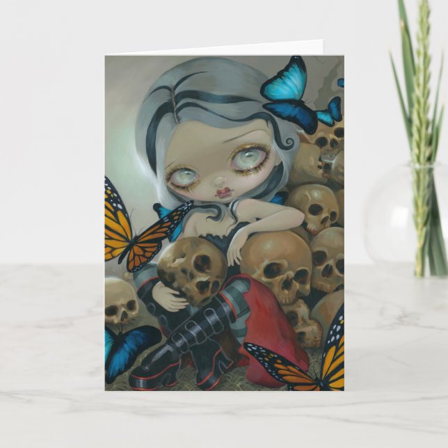 "Butterflies and Bones" Greeting Card (Front)