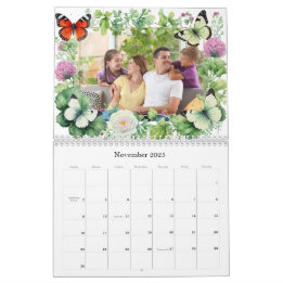 Butterflies and Botanicals Frames Custom Photo Calendar
